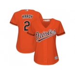 Women's Baltimore Orioles #2 J.J. Hardy Orange Alternate Stitched MLB Jersey