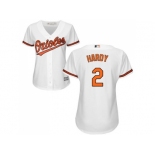 Women's Baltimore Orioles #2 J.J. Hardy White Home Stitched MLB Jersey