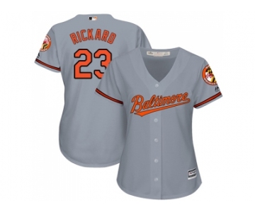 Women's Baltimore Orioles #23 Joey Rickard Grey Road Stitched MLB Jersey