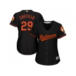 Women's Baltimore Orioles #29 Welington Castillo Black Alternate Stitched MLB Jersey