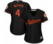 Women's Baltimore Orioles #4 Earl Weaver Authentic Black Alternate Cool Base Baseball Jersey