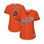 Women's Baltimore Orioles #4 Earl Weaver Authentic Orange Alternate Cool Base Baseball Jersey