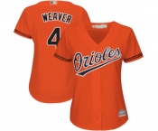 Women's Baltimore Orioles #4 Earl Weaver Authentic Orange Alternate Cool Base Baseball Jersey