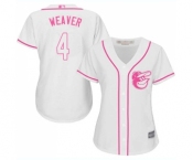 Women's Baltimore Orioles #4 Earl Weaver Authentic White Fashion Cool Base Baseball Jersey