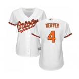 Women's Baltimore Orioles #4 Earl Weaver Authentic White Home Cool Base Baseball Jersey