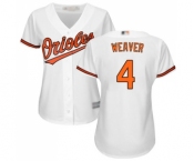 Women's Baltimore Orioles #4 Earl Weaver Authentic White Home Cool Base Baseball Jersey