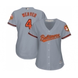 Women's Baltimore Orioles #4 Earl Weaver Replica Grey Road Cool Base Baseball Jersey