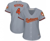 Women's Baltimore Orioles #4 Earl Weaver Replica Grey Road Cool Base Baseball Jersey