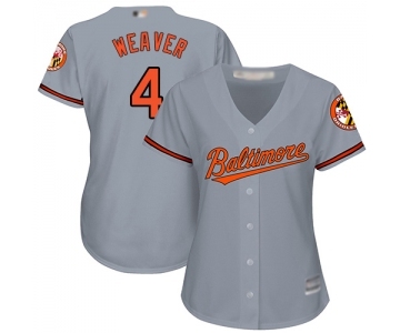 Women's Baltimore Orioles #4 Earl Weaver Replica Grey Road Cool Base Baseball Jersey