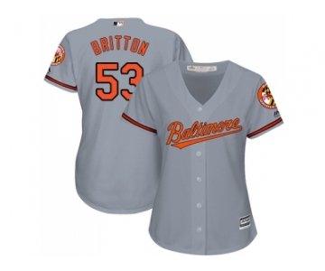 Women's Baltimore Orioles #53 Zach Britton Grey Road Stitched MLB Jersey