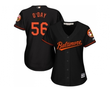 Women's Baltimore Orioles #56 Darren O'Day Black Alternate Stitched MLB Jersey