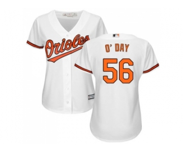 Women's Baltimore Orioles #56 Darren O'Day White Home Stitched MLB Jersey