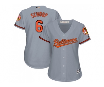 Women's Baltimore Orioles #6 Jonathan Schoop Grey Road Stitched MLB Jersey