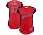 Women's Baltimore Orioles #67 John Means Authentic Red American League 2019 Baseball All-Star Jersey