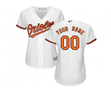 Women's Baltimore Orioles Majestic White Home Cool Base Custom Jersey