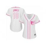 Women's Majestic Baltimore Orioles #10 Adam Jones Authentic White Fashion Cool Base MLB Jersey