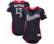 Women's Majestic Baltimore Orioles #13 Manny Machado Game Navy Blue American League 2018 MLB All-Star MLB Jersey