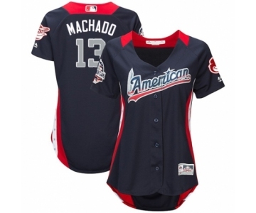 Women's Majestic Baltimore Orioles #13 Manny Machado Game Navy Blue American League 2018 MLB All-Star MLB Jersey