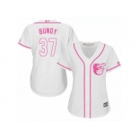 Women's Majestic Baltimore Orioles #37 Dylan Bundy Replica White Fashion Cool Base MLB Jersey