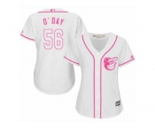 Women's Majestic Baltimore Orioles #56 Darren O'Day Replica White Fashion Cool Base MLB Jersey