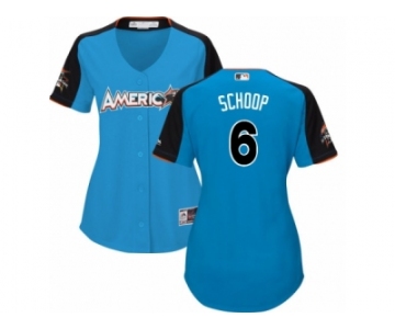 Women's Majestic Baltimore Orioles #6 Jonathan Schoop Replica Blue American League 2017 MLB All-Star MLB Jersey