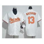 Youth Baltimore Orioles #13 Manny Machado White Cool Base Stitched MLB Jersey