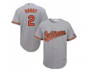 Youth Baltimore Orioles #2 J.J. Hardy Grey Cool Base Stitched MLB Jersey