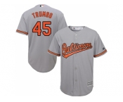 Youth Baltimore Orioles #45 Mark Trumbo Grey Cool Base Stitched MLB Jersey