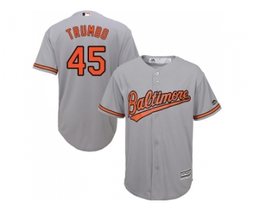 Youth Baltimore Orioles #45 Mark Trumbo Grey Cool Base Stitched MLB Jersey