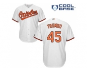 Youth Baltimore Orioles #45 Mark Trumbo White Cool Base Stitched MLB Jersey