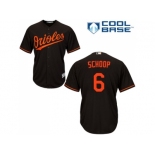 Youth Baltimore Orioles #6 Jonathan Schoop Black Cool Base Stitched MLB Jersey