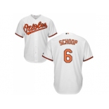 Youth Baltimore Orioles #6 Jonathan Schoop White Cool Base Stitched MLB Jersey