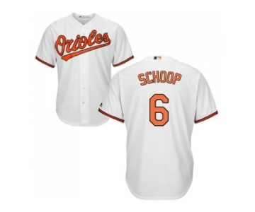 Youth Baltimore Orioles #6 Jonathan Schoop White Cool Base Stitched MLB Jersey