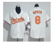 Youth Baltimore Orioles #8 Cal Ripken White Cool Base Stitched MLB Jersey