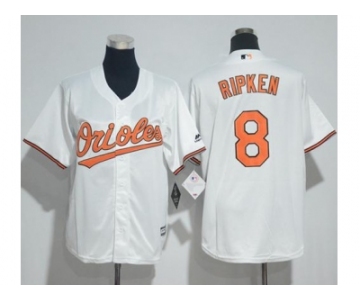 Youth Baltimore Orioles #8 Cal Ripken White Cool Base Stitched MLB Jersey