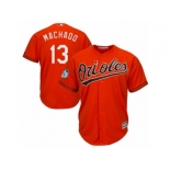 Youth Majestic Baltimore Orioles #13 Manny Machado Authentic Orange 2017 Spring Training Cool Base MLB Jersey