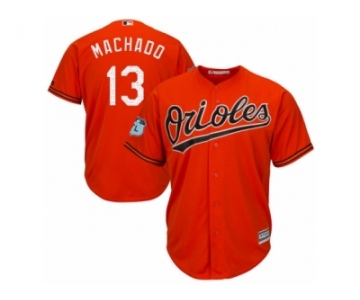 Youth Majestic Baltimore Orioles #13 Manny Machado Authentic Orange 2017 Spring Training Cool Base MLB Jersey