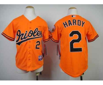 youth mlb jerseys baltimore orioles #2 hardy orange