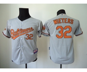 youth mlb jerseys baltimore orioles #32 wieters grey