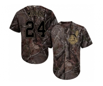 Youth Cleveland Indians #24 Andrew Miller Camo Realtree Collection Cool Base Stitched MLB Jersey