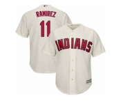 Youth Majestic Cleveland Indians #11 Jose Ramirez Authentic Cream Alternate 2 Cool Base MLB Jersey