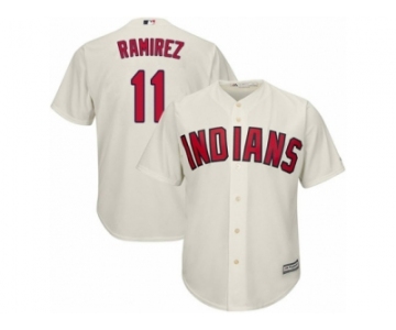 Youth Majestic Cleveland Indians #11 Jose Ramirez Authentic Cream Alternate 2 Cool Base MLB Jersey