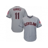 Youth Majestic Cleveland Indians #11 Jose Ramirez Authentic Grey Road Cool Base MLB Jersey