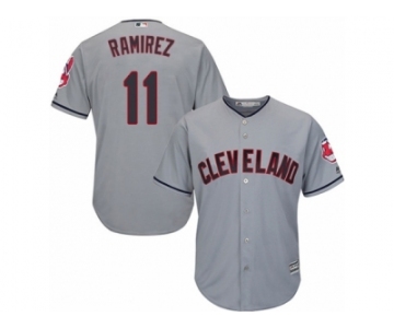 Youth Majestic Cleveland Indians #11 Jose Ramirez Authentic Grey Road Cool Base MLB Jersey