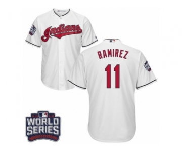 Youth Majestic Cleveland Indians #11 Jose Ramirez Authentic White Home 2016 World Series Bound Cool Base MLB Jersey