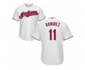 Youth Majestic Cleveland Indians #11 Jose Ramirez Authentic White Home Cool Base MLB Jersey