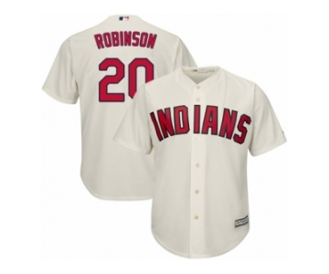 Youth Majestic Cleveland Indians #20 Eddie Robinson Authentic Cream Alternate 2 Cool Base MLB Jersey