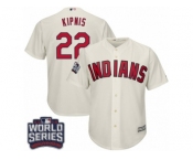 Youth Majestic Cleveland Indians #22 Jason Kipnis Authentic Cream Alternate 2 2016 World Series Bound Cool Base MLB Jersey