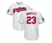 Youth Majestic Cleveland Indians #23 Michael Brantley Authentic White Home 2016 World Series Bound Cool Base MLB Jersey