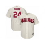 Youth Majestic Cleveland Indians #24 Andrew Miller Authentic Cream Alternate 2 Cool Base MLB Jersey